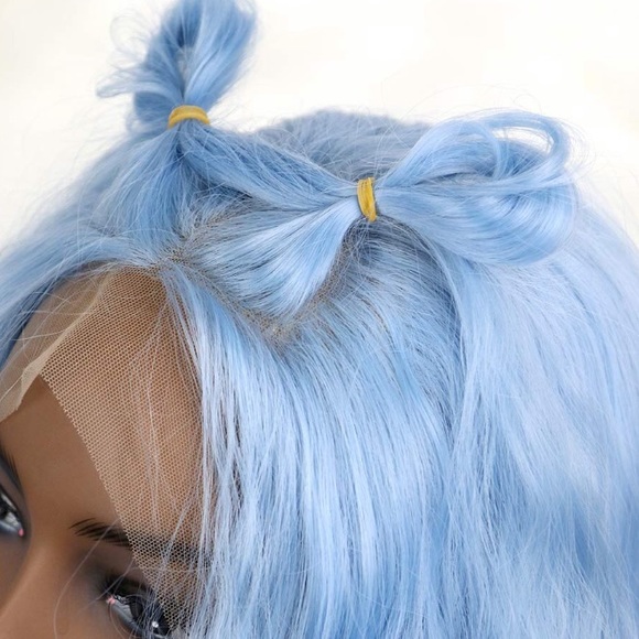 ✨ MINISHA 24” BLUE WAVY PONY LACE FRONT WIG? *NWT main image 4